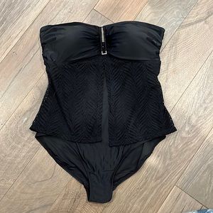 Strapless one piece bathing suit size 16